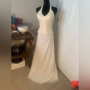 Elegant White Halter Dress